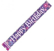 Happy Birthday Blossom foil banner