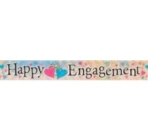 Happy Engagement Prismatic Foil Banner