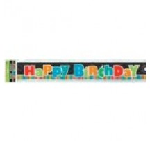 Happy Birthday Stripes Foil Banner