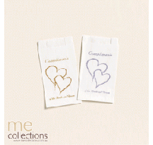 Cake bags - Hearts twin in gold & Silver