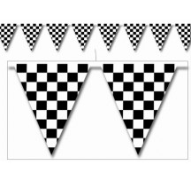 Checkered Flag Pennant Banner 3.7m / 12ft 