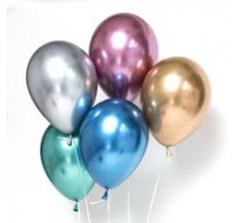 Single Balloons 12"/30cm Chrome Latex