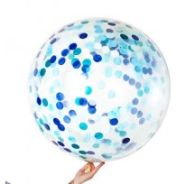 Jumbo Confetti Balloons with Blue Confetti