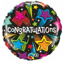 Congratulations shooting stars 18" foil balloon