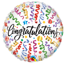 Congratulations Streamers 18" foil balloon