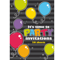 It's time to Party- Invitation Pad - 20 Sheets