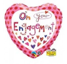 Engagement Hearts 18" foil balloon