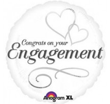Engagement Congratulations Two Hearts foil balloon