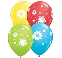 Frogs & Daisies 30cm Printed Helium Latex Balloon 