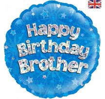 Happy Birthday Brother 18" foil balloon blue