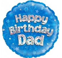 Happy Birthday Dad 18" foil balloon blue