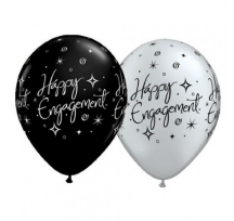 Happy Engagement Elegant Sparkles 30cm Printed Helium Latex Balloon 