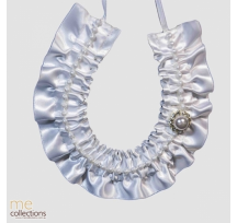 Horseshoe - White Satin with Diamante and Pearl 