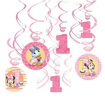 Minnie Mouse 1st Birthday Swirl Decorations 12 pcs