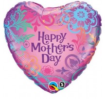Mothers Day Filigree Heart 18" foil balloon 