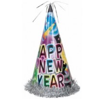 New Year Balloons Large Foil Cone Hat 33cm (13")
