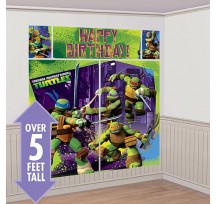 Teenage Mutant Ninja Turtles Giant Happy Birthday Scene Setter Wall Decorating Kit 