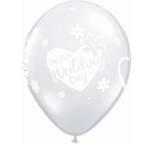 On Your Wedding Day Clear 30cm Printed Helium Latex Balloon 