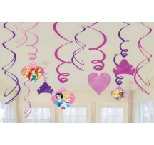 Disney Princess Hanging Swirl Decorations 12 Pieces