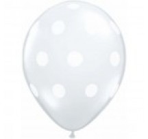 Polka Dot Clear 28cm Printed Latex Balloon 