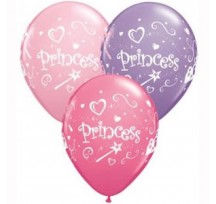 Princess 11"/28cm Printed Balloons (rose, pink & lilac)