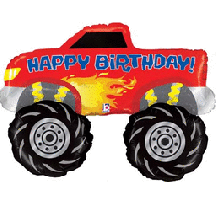 Monster Truck Happy Birthday 40" Shape Foil Balloon