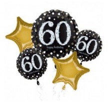 60th Sparkling Birthday Balloon Bouquet Kit