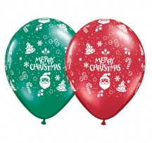 Merry Christmas Ornaments 5"/12cm printed latex balloons
