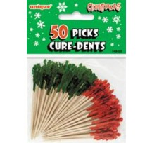 Christmas Frilled Picks 50pk red & green