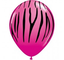 Zebra Stripes wildberry 11"/28cm Printed Helium Latex Balloon 